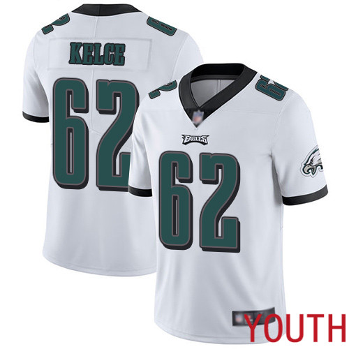 Youth Philadelphia Eagles 62 Jason Kelce White Vapor Untouchable NFL Jersey Limited Player Football